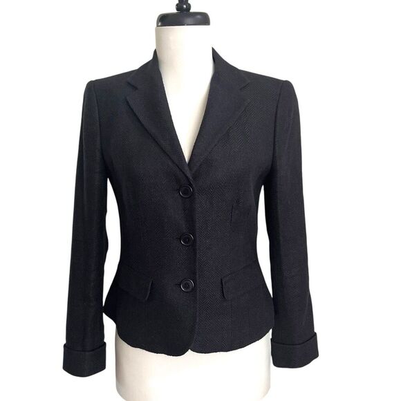 Ralph Lauren Linen Silk Tweed Riding Blazer Size 2 Herringbone Preppy Old Money - Picture 1 of 15